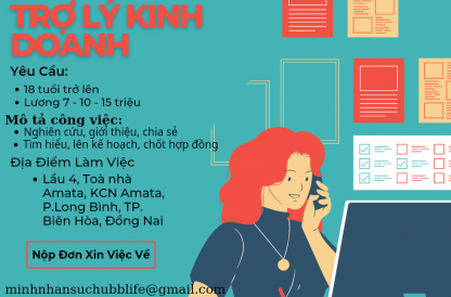 Cần Tuyển 4 Trợ Lý Kinh Doanh