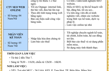 CÔNG TY TNHH KẾ TOÁN MINH MΙΝΗ TUYỂN DỤNG